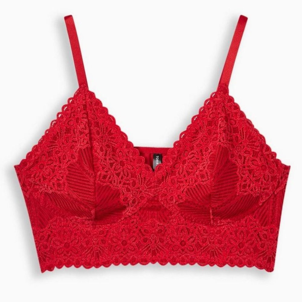 Torrid CHENILLE LACE PLUNGE BRALETTE sz 5